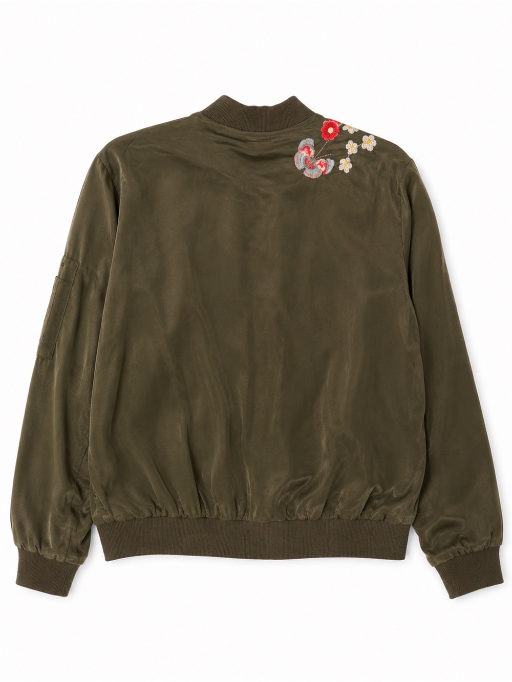 Johnny Was Lucy Bomber Jacket in Army Green Size Small - Picture 3 of 6